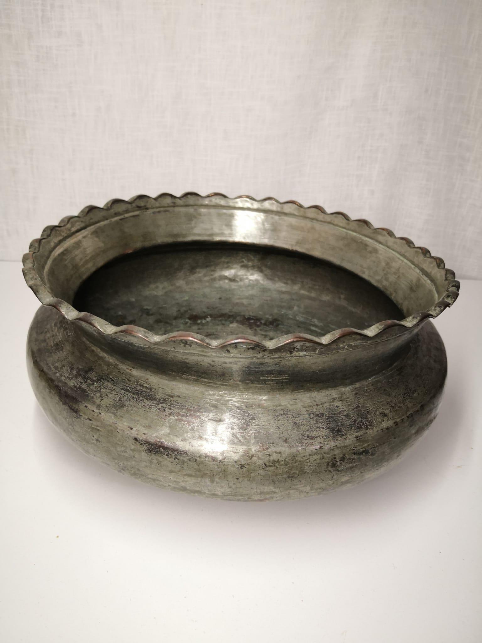 El Dövme Bakır Saksi Aoa Ölçü 33Cm Çapi 16Cm Yüksekliği