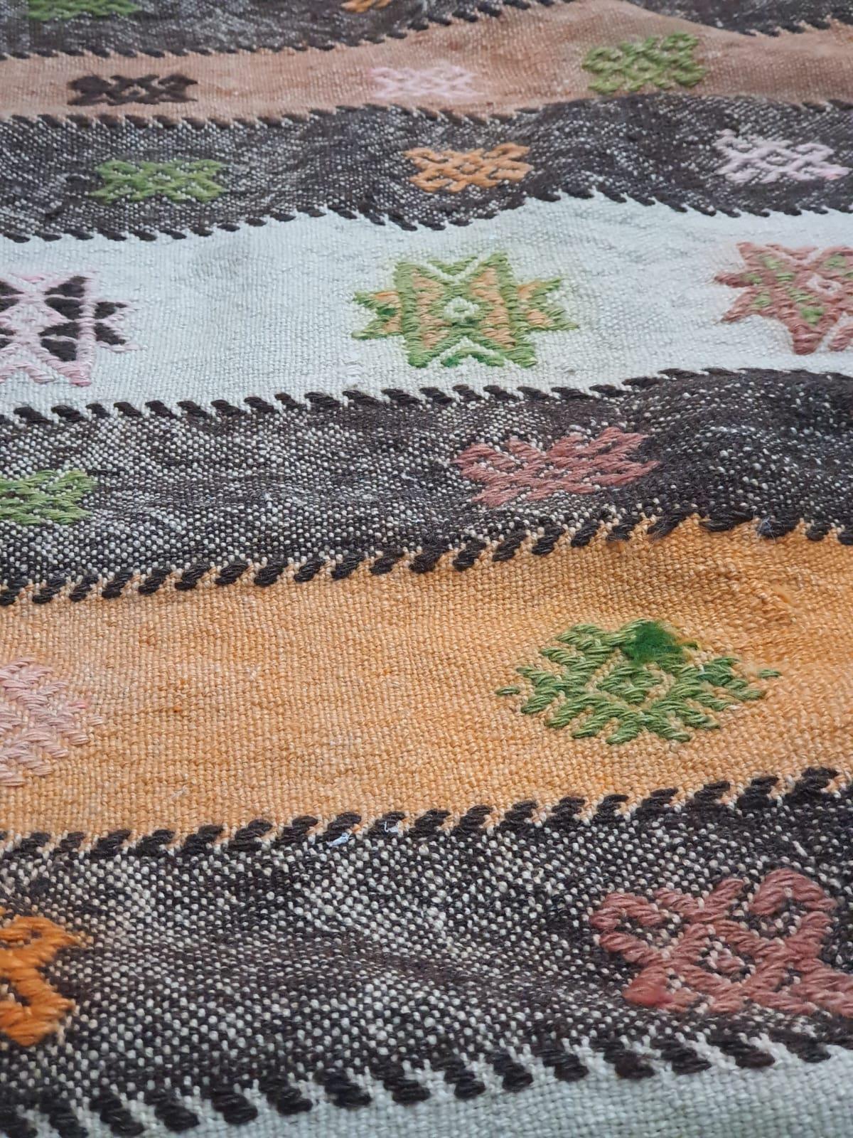 En Dogal El Dokuma Kilim Orjinal Yamali Aoa Ölçü 94X140Cm