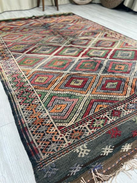 El Dokumasi Halı Kilim Yolluk Paspas Ölçü 171X160 Cm