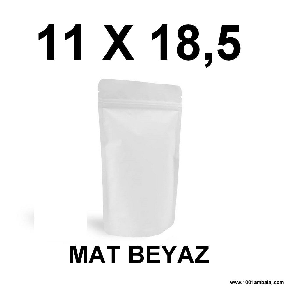 11X18,5 Cm Mat Beyaz Renk Doypack Torba /16/