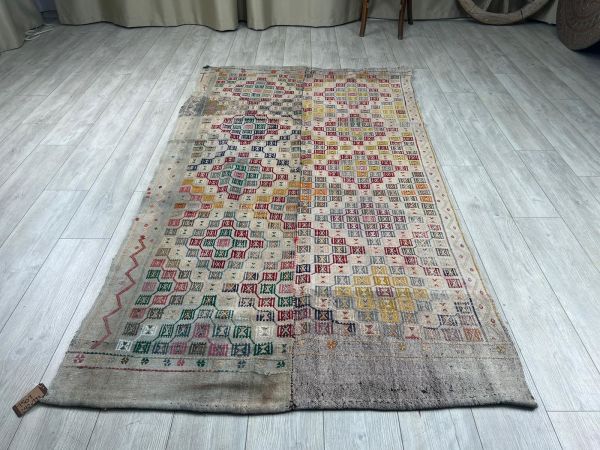 El Dokumasi Halı Kilim Yolluk Paspas Ölçü 242X131 Cm