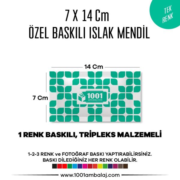 7X14 Cm 1-2-3 Renk Ve Fotoğraf Baskılı İslak Mendil Beyaz (Tripleks Malzeme)
