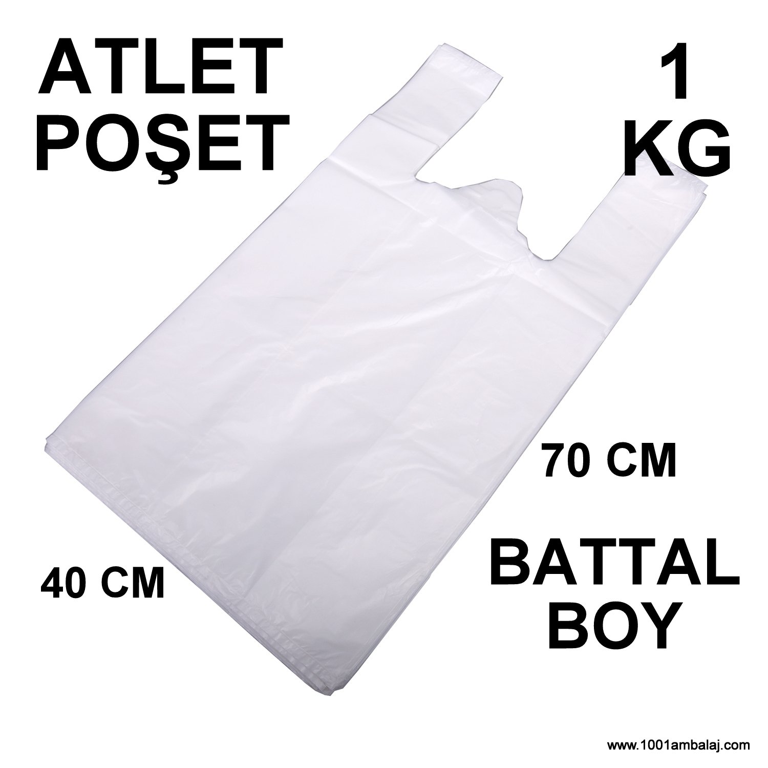 Ara hışır Poşet Battal Boy Beyaz Renk 1 Kg Paket