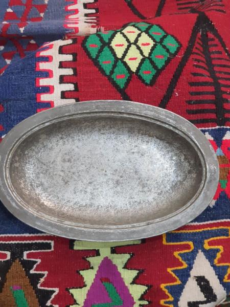 Eskilerden Dövme Bakır Oval Tabak Aoa Ölçü 19X30Cm