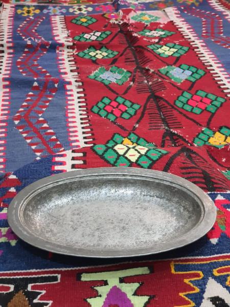 Eskilerden Dövme Bakır Oval Tabak Aoa Ölçü 19X30Cm