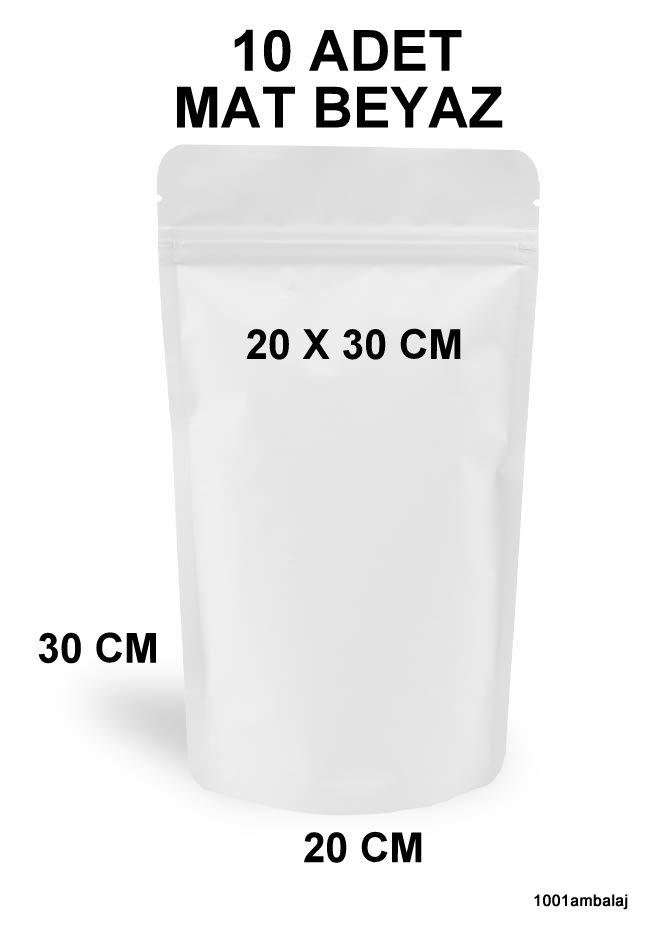 20X30 Cm Mat Beyaz Renkli ** 10 Adet ** Kilitli Doypack Torba 1000 Gr /19/