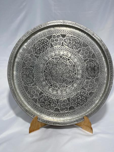 Bakır Ağır İşlemeli Sini Aoa Ölçü 52,5Cm Çapi