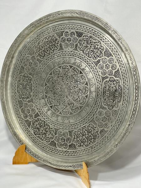 Bakır Ağır İşlemeli Sini Aoa Ölçü 52,5Cm Çapi
