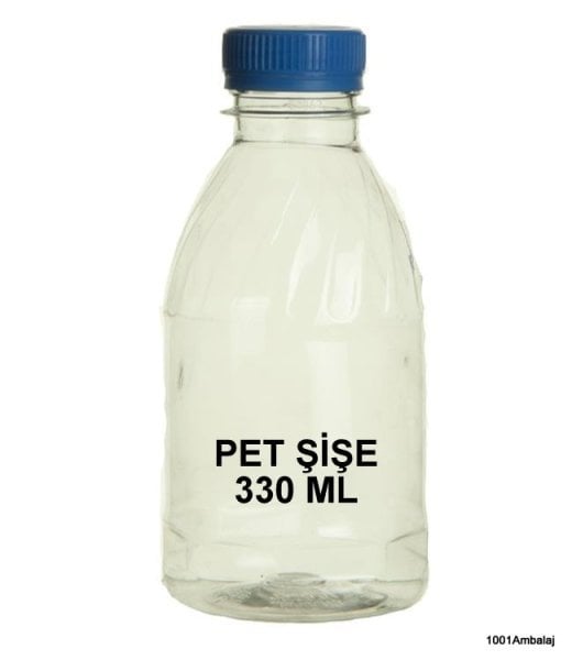 Pet Şişe 330 Ml Plastik Kilitli kapaklı Şeffaf Yuvarlak Tabanli 200 Adet
