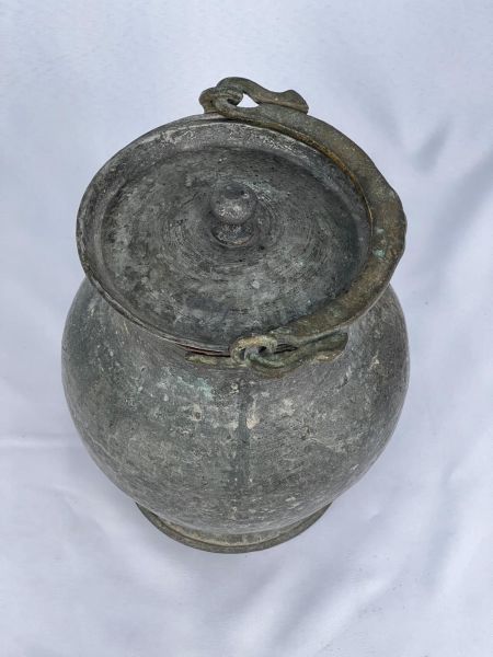Antika Bakır Bakraç Ölçü Çap 19 Cm H 26 Cm
