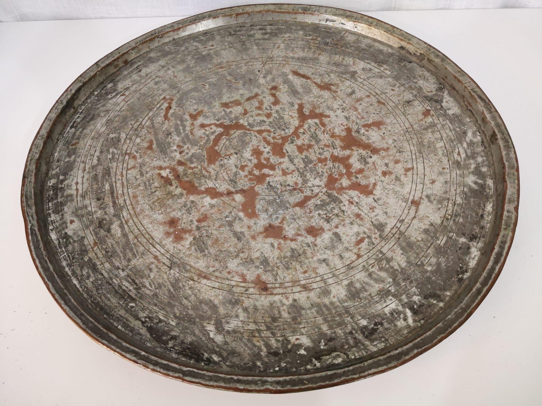 Dövme Bakır Sini Aoa Ölçü 53Cm Çapi