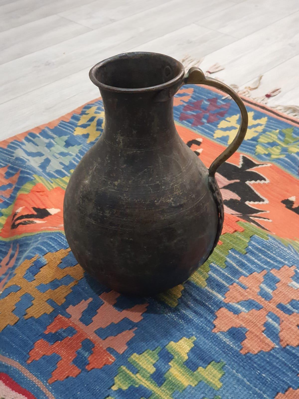 Osmanlı Dövme Bakır Sahleplik Aoa Ölçü 20Cm Çapi 30Cm Yüksekliği