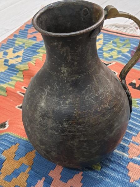 Osmanlı Dövme Bakır Sahleplik Aoa Ölçü 20Cm Çapi 30Cm Yüksekliği
