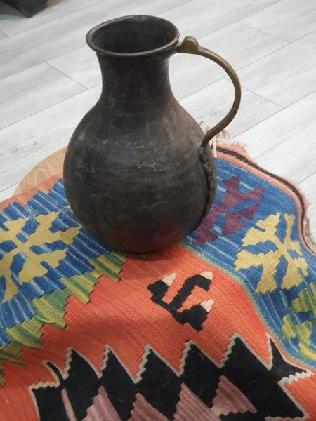 Osmanlı Dövme Bakır Sahleplik Aoa Ölçü 20Cm Çapi 30Cm Yüksekliği