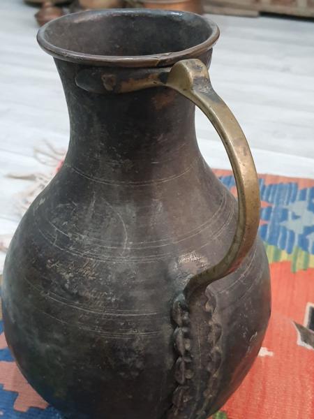 Osmanlı Dövme Bakır Sahleplik Aoa Ölçü 20Cm Çapi 30Cm Yüksekliği