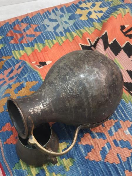 Osmanlı Dövme Bakır Sahleplik Aoa Ölçü 20Cm Çapi 30Cm Yüksekliği