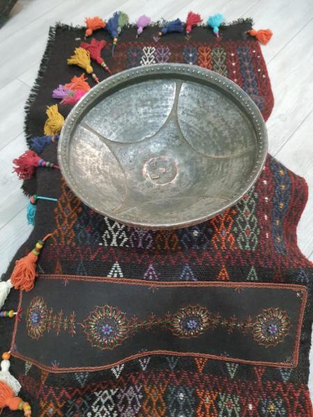 Osmanlı Bakır Dövme Sunumluk Aoa Ölçü 32 Cm Çapi 13Cm Yüksekliği