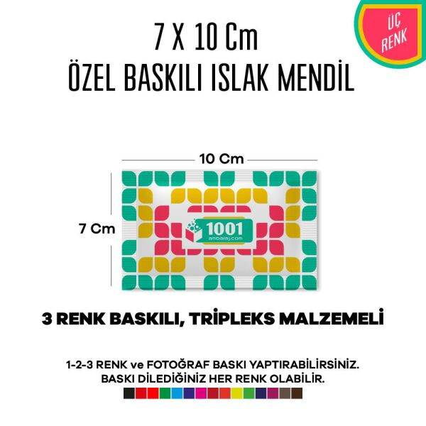7X10 Cm 1-2-3 Renk Ve Fotoğraf Baskılı İslak Mendil Beyaz (Tripleks Malzeme)