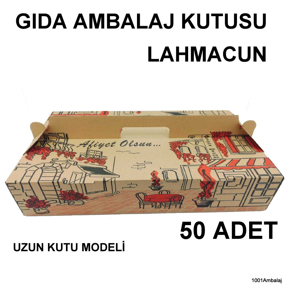 Karton Lahmacun Uzun 50 Adet 1001 Ambalaj
