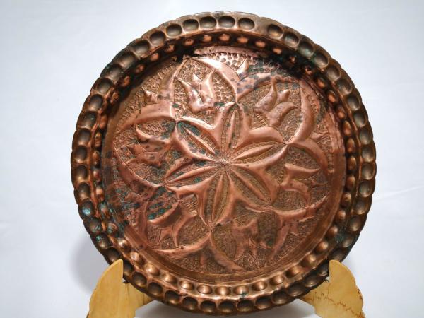 Dövme Bakır Kabartmali Duvar Tabağı Aoa Ölçü 31Cm Çapi