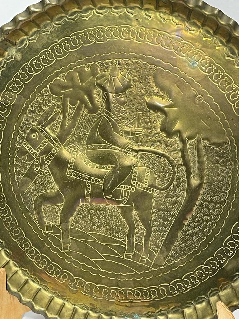 Vintage Nasrettin Hoca Bakır Duvar Tabağı Aoa Ölçü 33 Cm Çapi