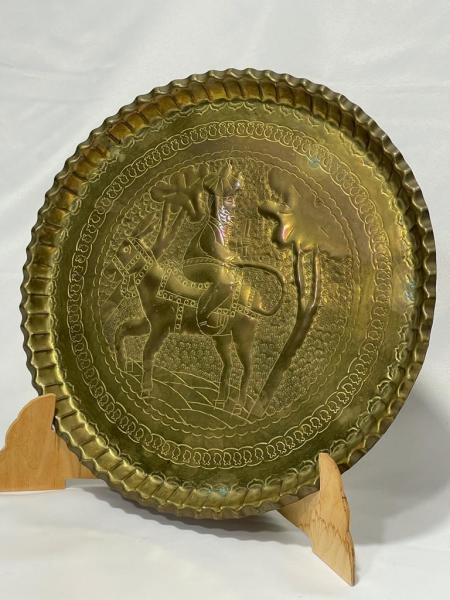 Vintage Nasrettin Hoca Bakır Duvar Tabağı Aoa Ölçü 33 Cm Çapi