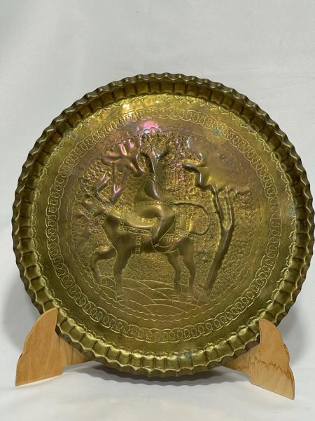 Vintage Nasrettin Hoca Bakır Duvar Tabağı Aoa Ölçü 33 Cm Çapi