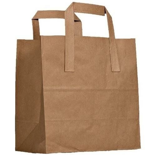 Kraft Çanta 32X20X32 Cm Dişi Kraft İçi Kraft Sapi Kraft Flat 80 Gram (1 Koli 250 Adet)
