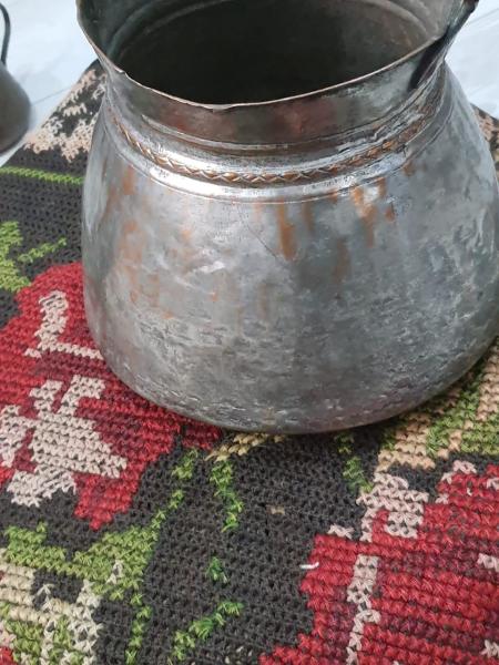 Saray İşi Dövme Bakır İşlemeli Bakrac Aoa Ölçü 24Cm Çapi 20Cm Yüksekliği