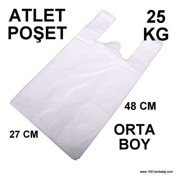 Ara hışır Poşet Orta Boy Beyaz Renk 25 Kg (25 Paket) 1001 Ambalaj