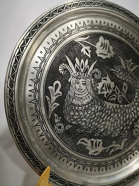 Ağır İşlemeli Elde Dövme Tepsi Aoa Ölçü 32Cm Çapi