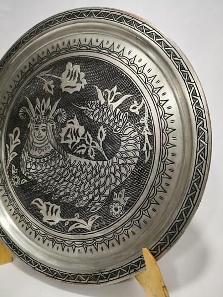 Ağır İşlemeli Elde Dövme Tepsi Aoa Ölçü 32Cm Çapi