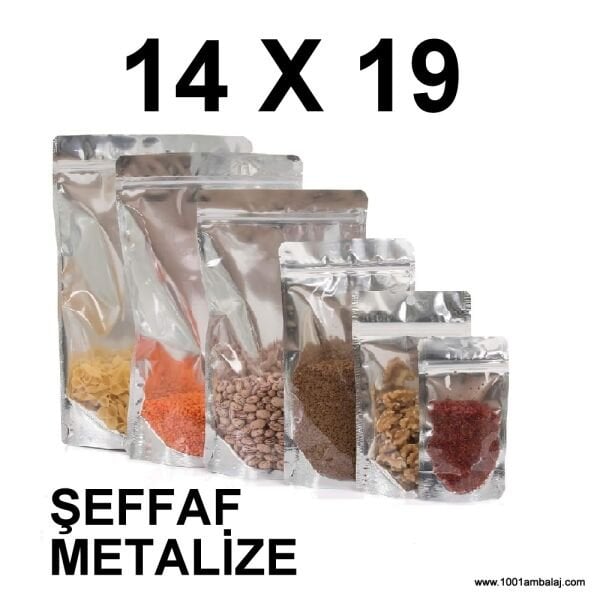 14X19 Cm Şeffaf Metalize Renk Doypack Torba /56/