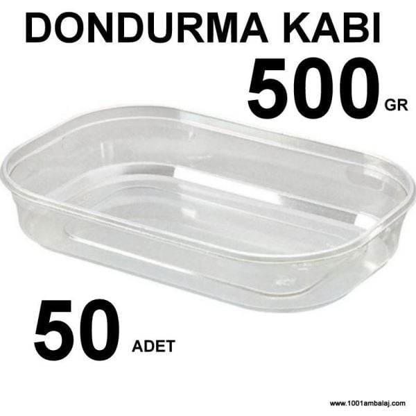 Dondurma kabı kapaklı 500 Gram 20,4X13,1X3,6 Cm 50 Adet