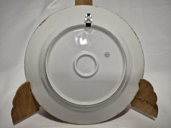 El Yapimi Altın Yaldız İşlemeli Porselen Duvar Tabağı (Askı Aparatlı) Aoa Ölçü 23,5Cm Çapi