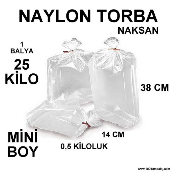 Naylon Torba 14X38 Cm Bakkaliye Torbası 25 Kilo 1 Balya Naksan