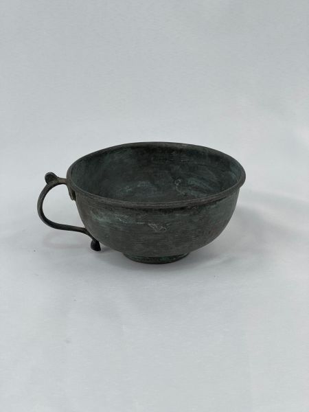 Antika Bakır Tas Ölçü 18X14,5 Cm H 7,5 Cm
