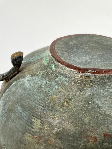 Antika Bakır Tas Ölçü 18X14,5 Cm H 7,5 Cm