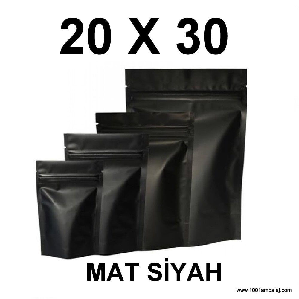 20X30 Cm Mat Siyah Renk Doypack Torba /69/