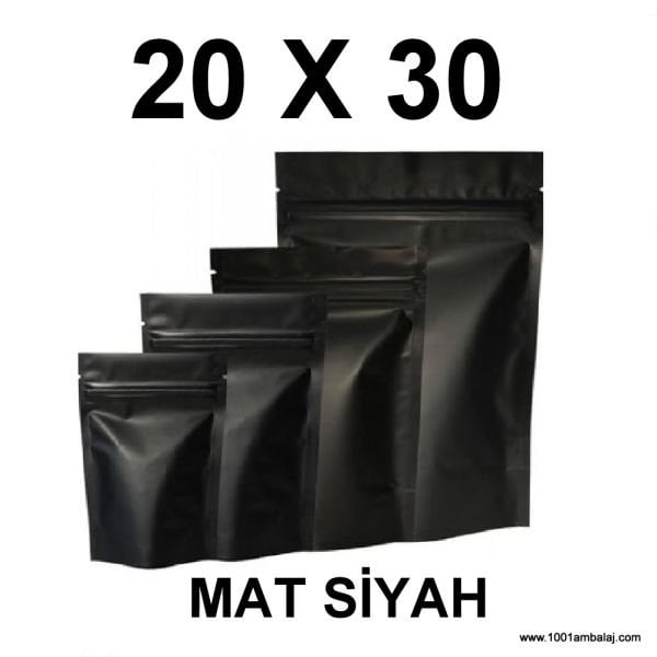 20X30 Cm Mat Siyah Renk Doypack Torba /69/