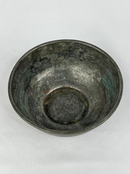Antika Bakır Tas Ölçü Çap 13 Cm H 5,5 Cm