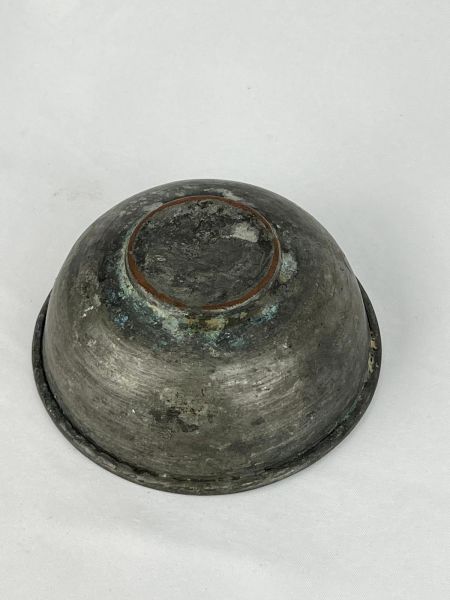 Antika Bakır Tas Ölçü Çap 13 Cm H 5,5 Cm