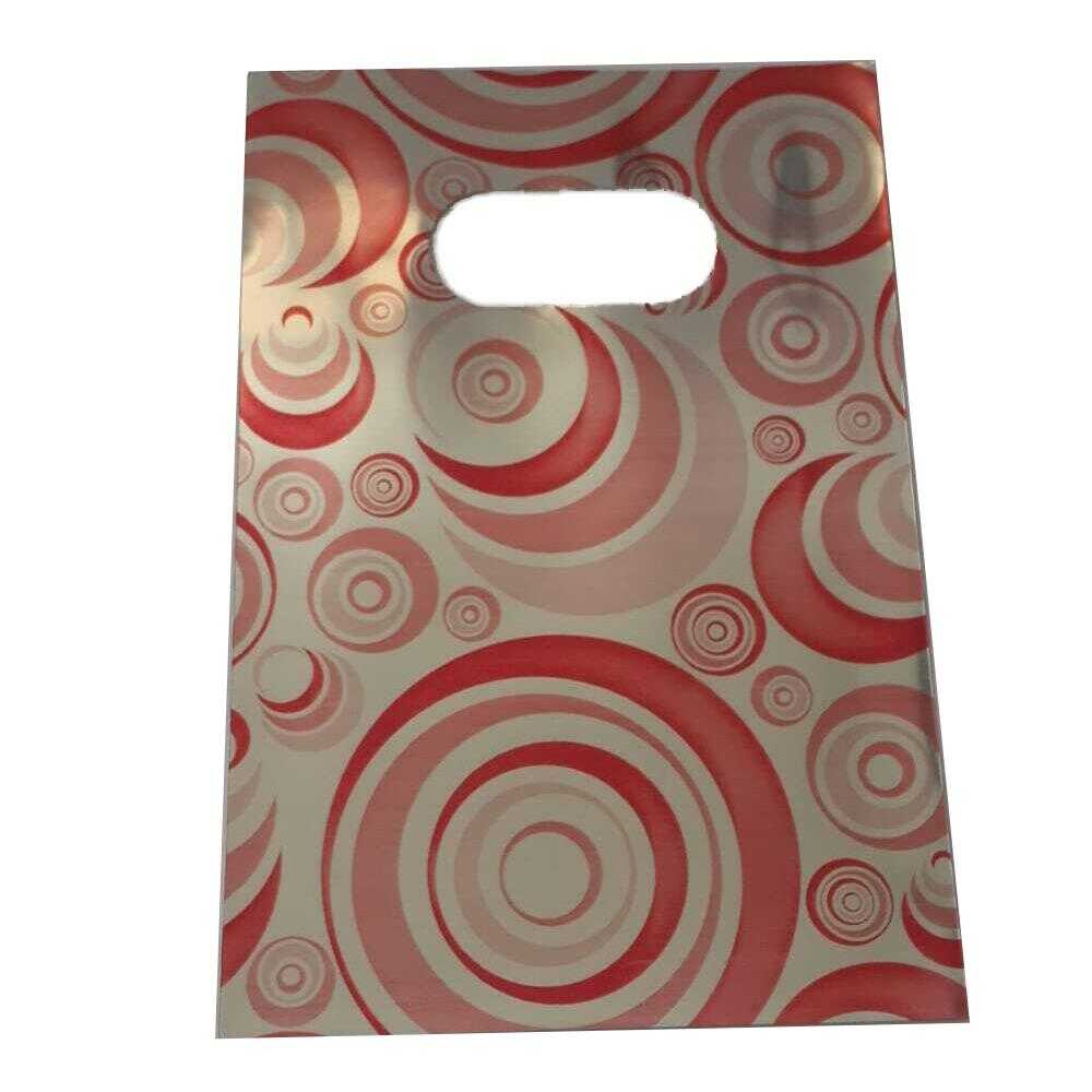 Hediyelik Mini Poşet 10X15 Cm Metalik Halka Desenli 50 Adet