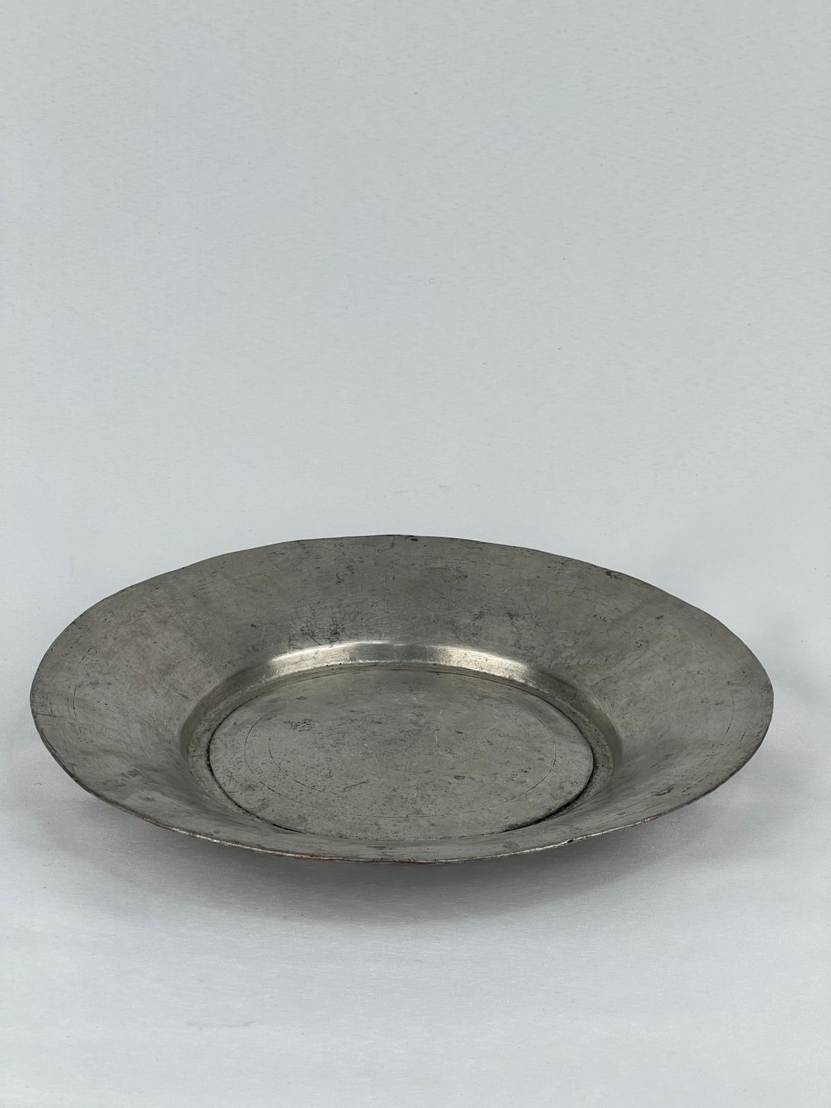 Antika Bakır Tabak Ölçü Çap 26 Cm H 3 Cm