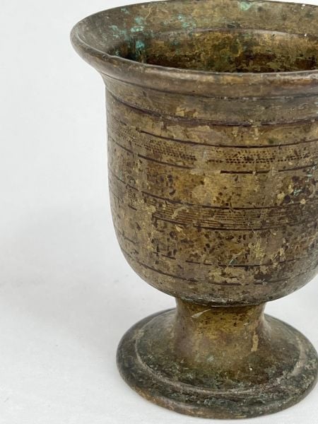 Antika Bakır Havan Ölçü Çap 10,5 Cm H 12,5 Cm