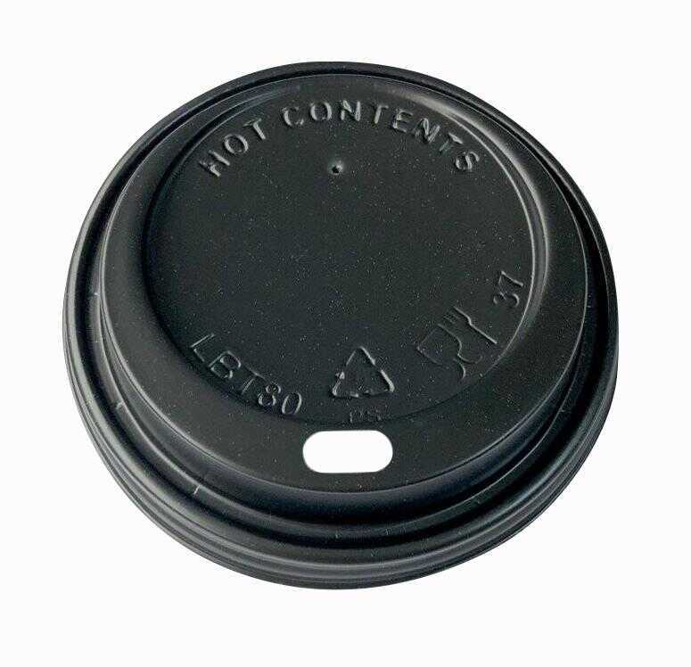 Bardak Kapağı 8 Oz Sicak Bombeli Siyah 2,30 Gr 80 Mm 100 Adet