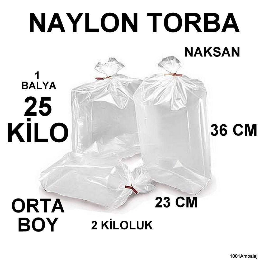 Naylon Torba 23X36 Cm (2 Kiloluk) Bakkaliye Torbası 25 Kilo 1 Balya Naksan
