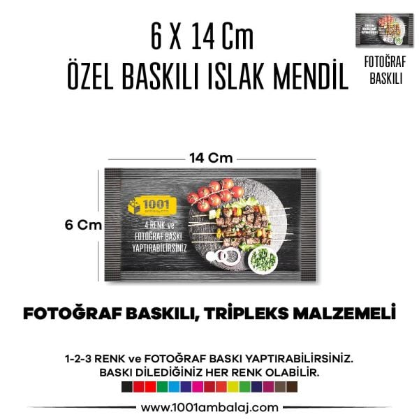 6X14 Cm 1-2-3 Renk Ve Fotoğraf Baskılı İslak Mendil Beyaz (Tripleks Malzeme)