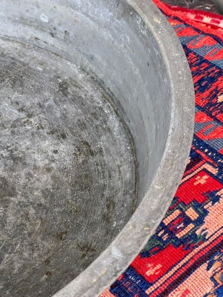 Antika Bakır Leğen Ölçü Çap 72 Cm H 15 Cm