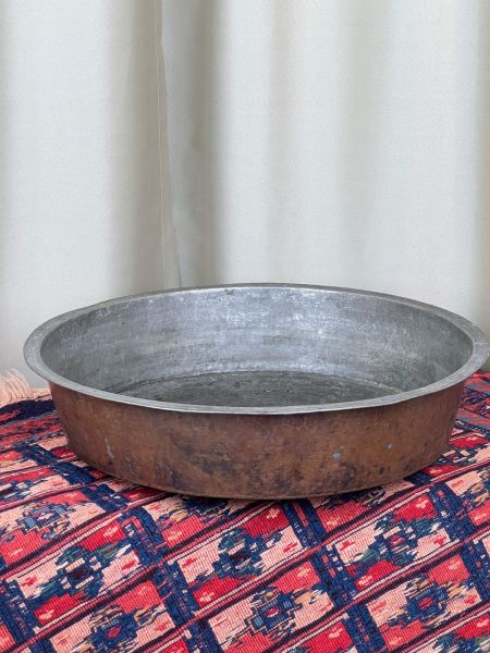 Antika Bakır Leğen Ölçü Çap 72 Cm H 15 Cm